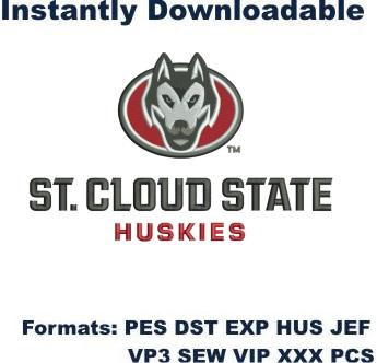 st cloud state huskies embroidery design